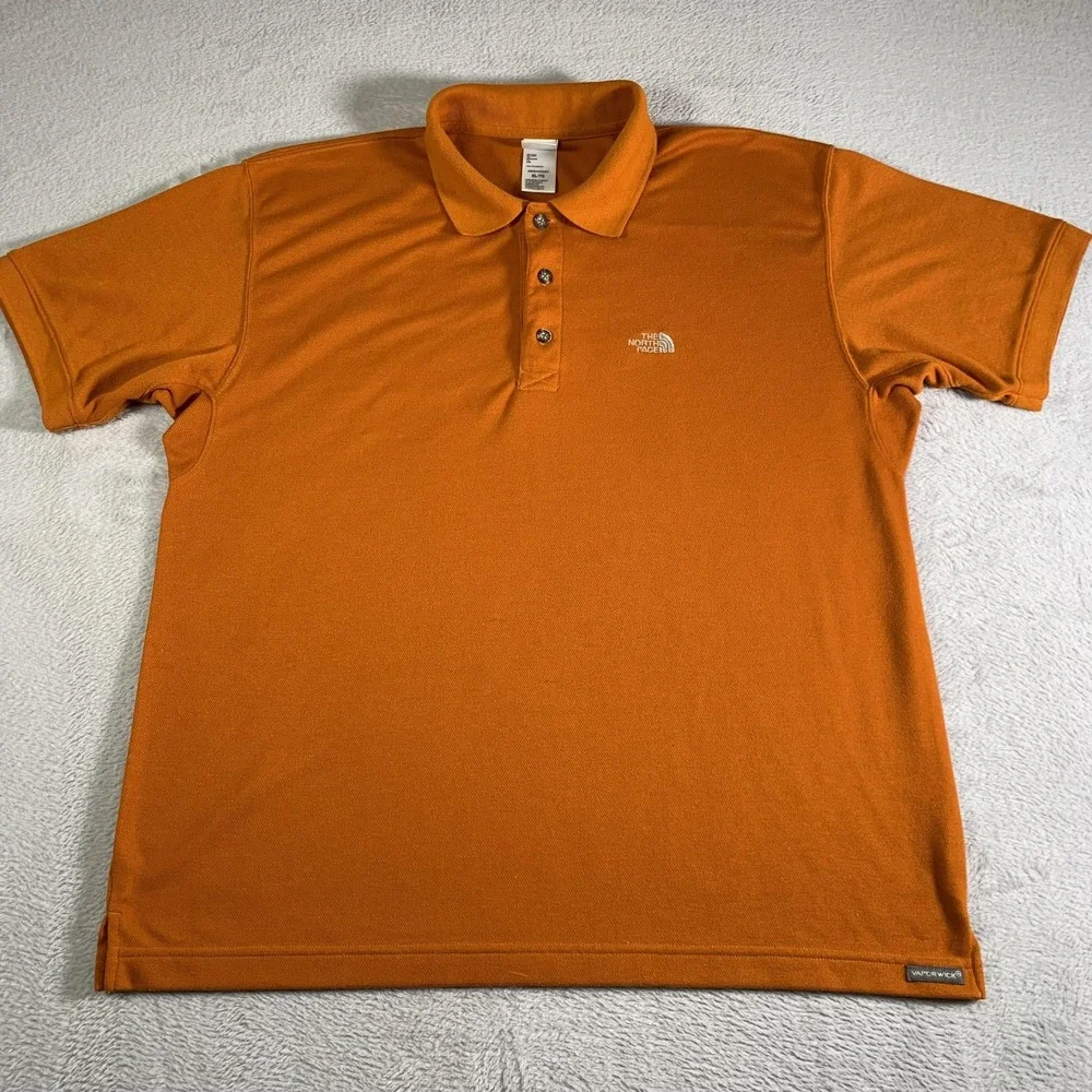 The‎ North Face Polo Shirt Mens XL Orange VaporWick Performance Hiking Golf
